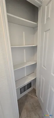 a room with a closet