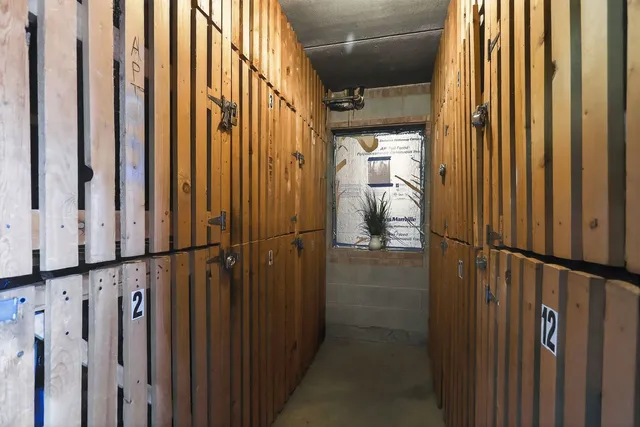 a view of a door and a window