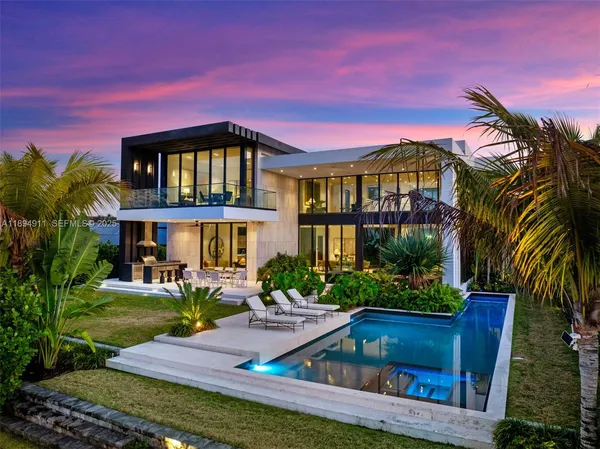 a view of a house with a swimming pool