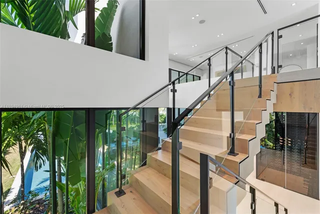 a view of a lake with a sitting area