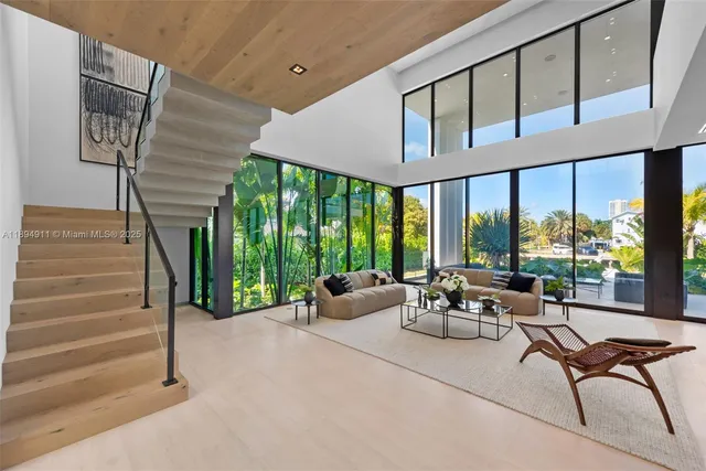 a view of a chairs and table in a patio