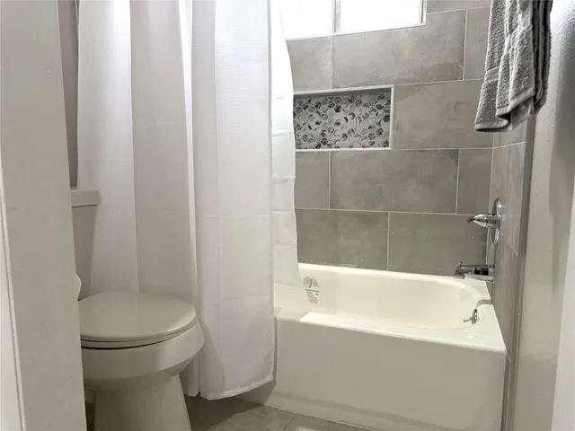 a bathroom with a toilet and a bathtub