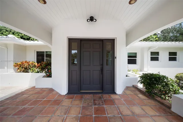 a view of a entryway door front of house