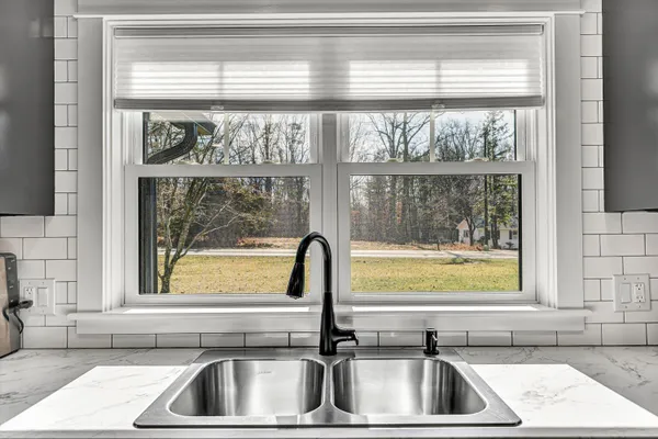 a sink with a window