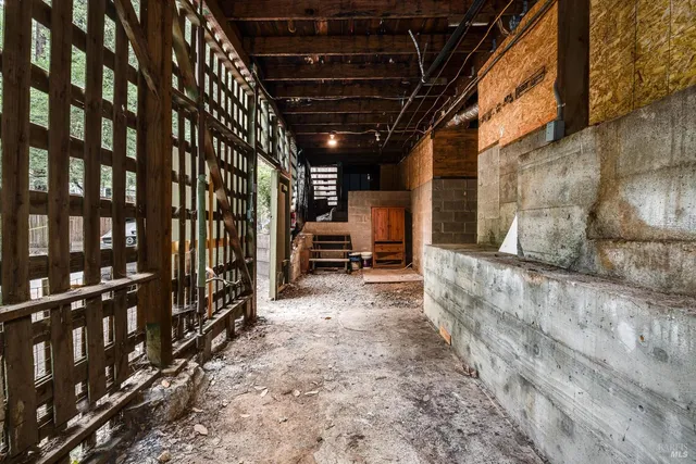a view of a porch with furniture