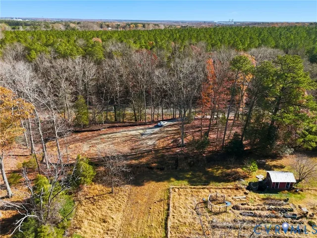 a view of a yard with trees