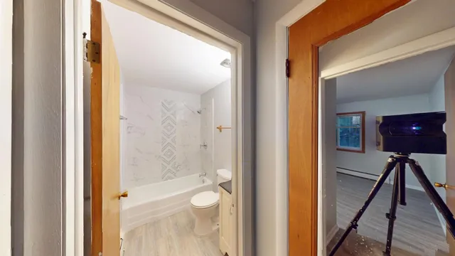 a bathroom with a shower