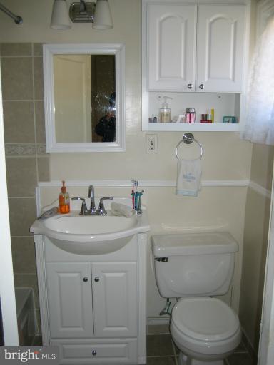 3248 Gunston Road, Unit 724 Alexandria, VA 22302 - Photo 8 of 19 a bathroom with a sink a toilet and vanity