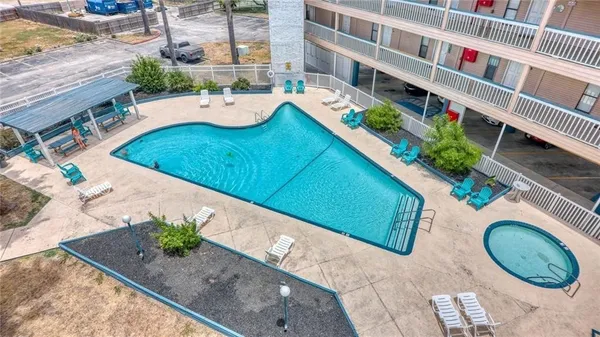 an aerial view of a house having outdoor space