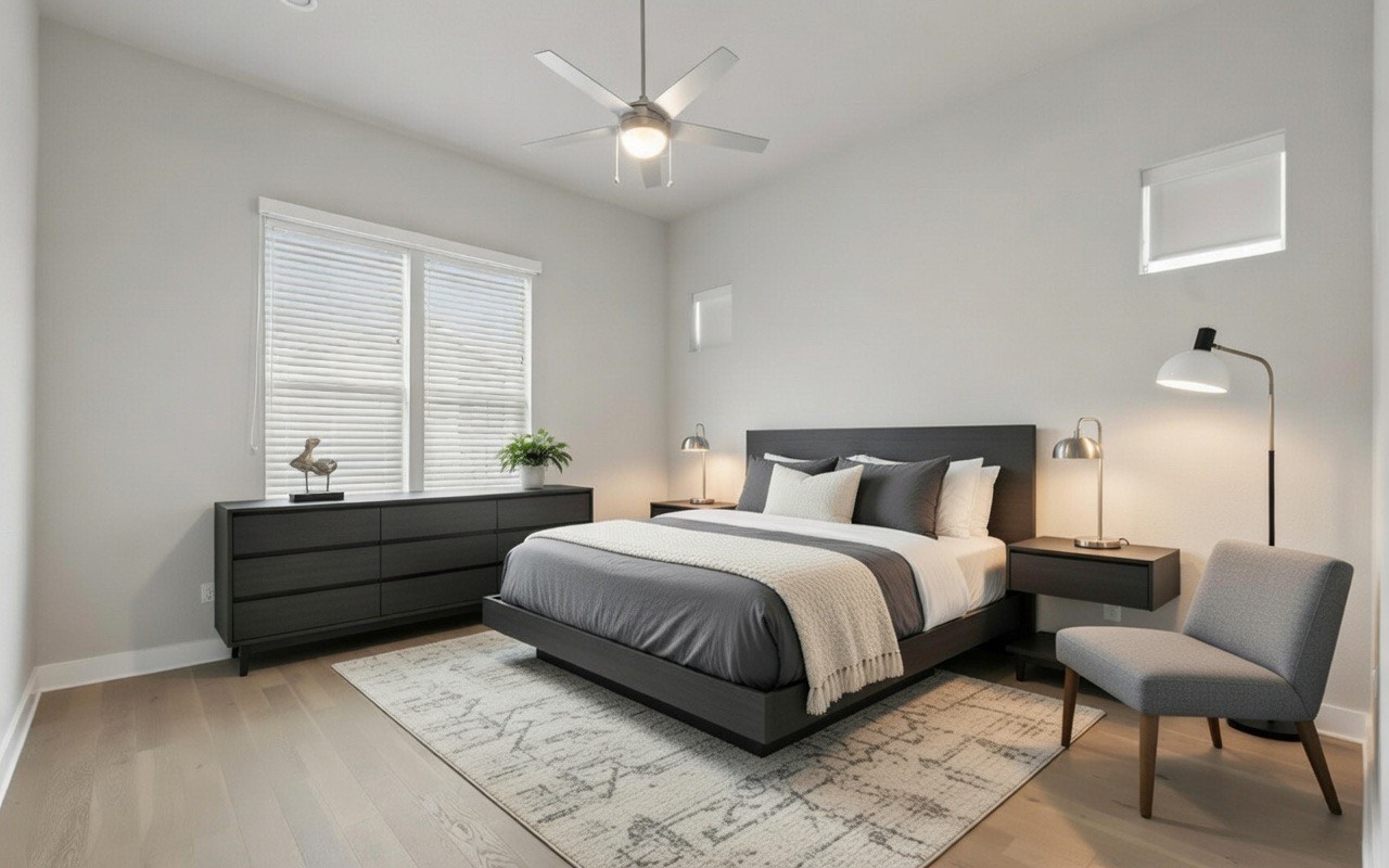 6104 Florencia Lane Austin, TX 78724 - Photo 5 of 31 Bedroom featuring light wood finished floors and ceiling fan