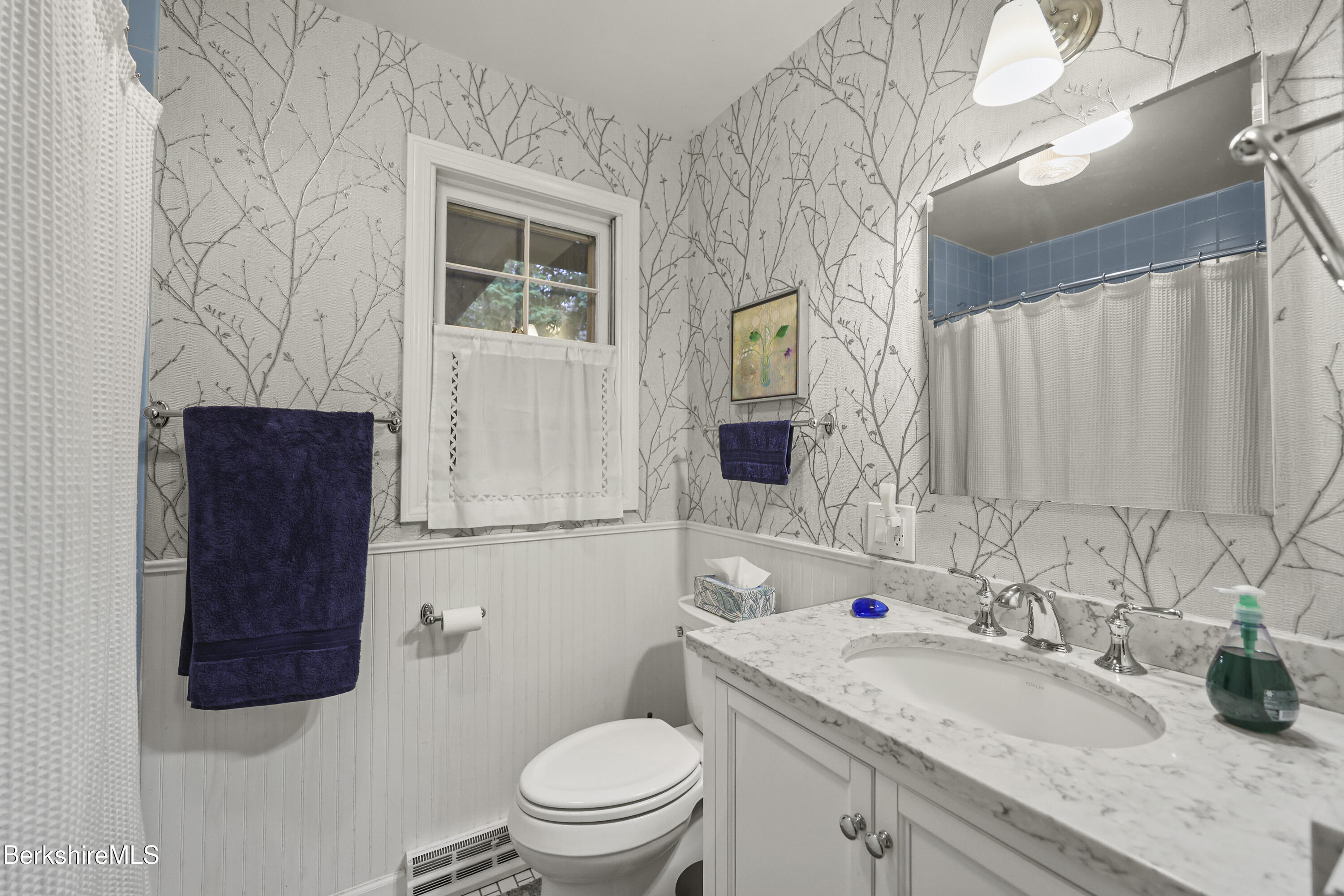 36 West Center Road West Stockbridge, MA 01266 - Photo 20 of 30 a bathroom with a sink toilet vanity and shower