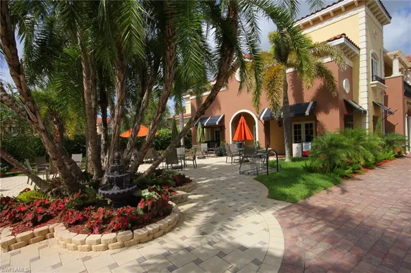 a view of outdoor space with seating area