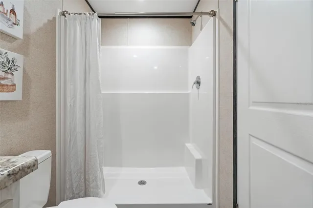 a bathroom with a shower
