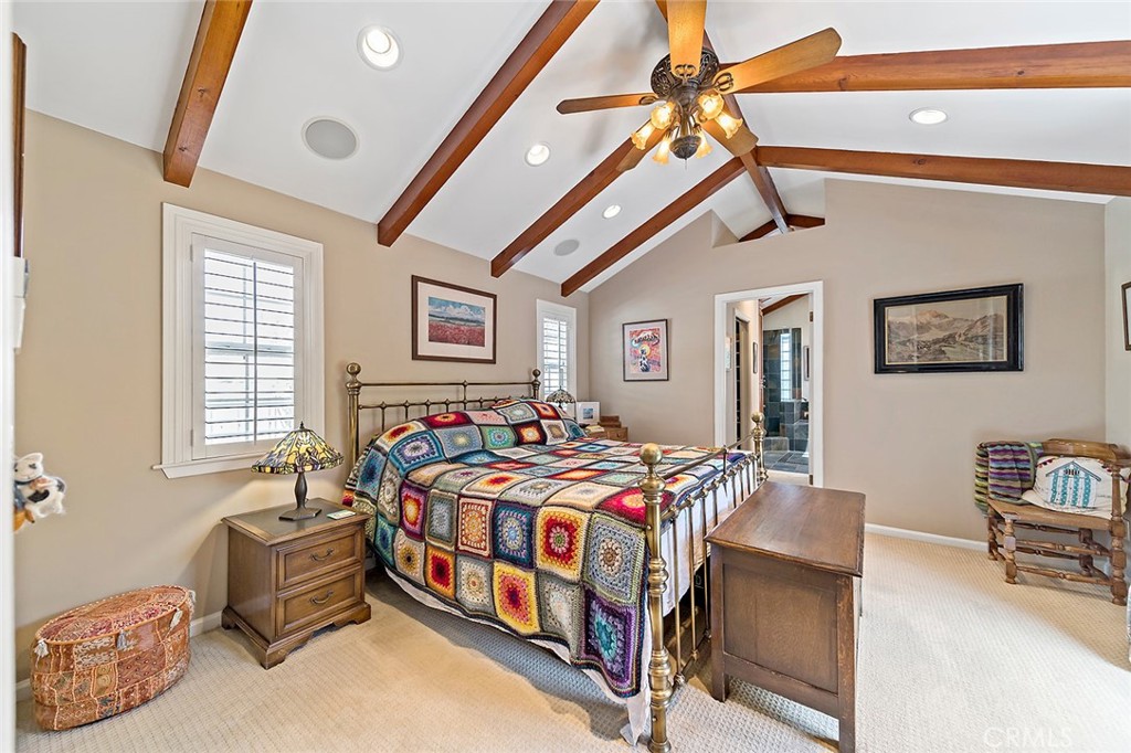 3432 Roxanne Avenue Long Beach, CA 90808 - Photo 19 of 41 Primary suite with high ceilings, custom shutters and private patio access.