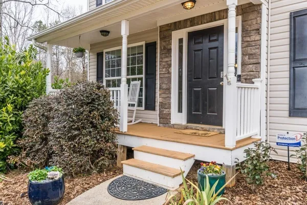 a view of a entryway door front of house