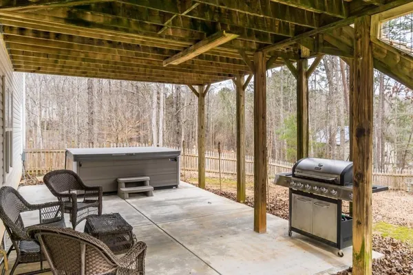 a outdoor space with chairs