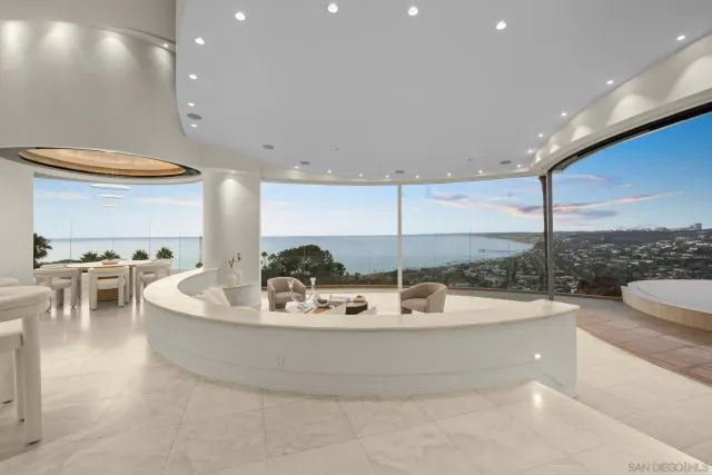 a large kitchen with a large window