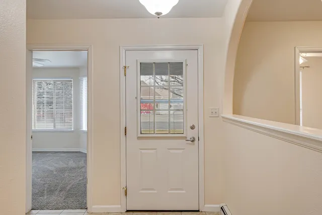 a view of front door door of house