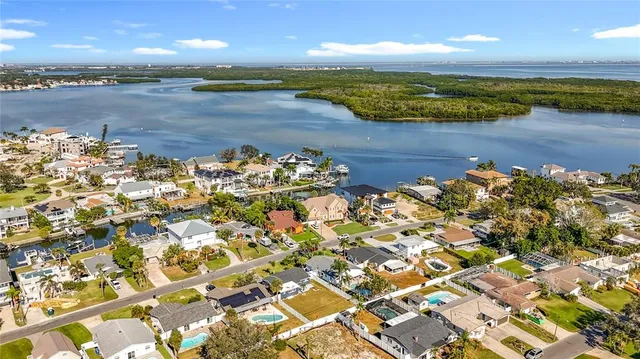 an aerial view of residential building with parking space