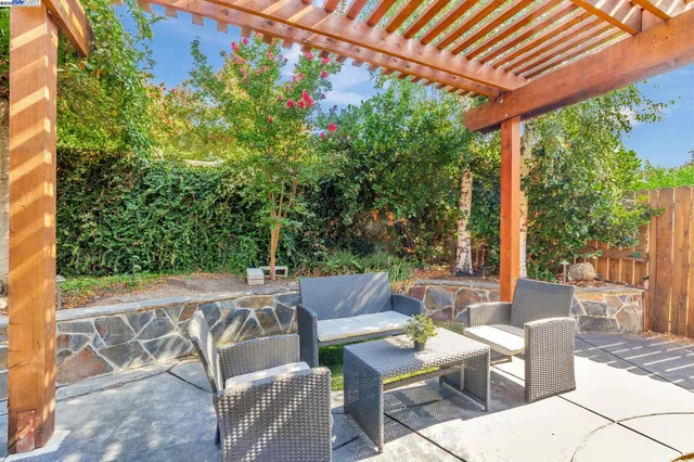 a view of a swimming pool with a patio