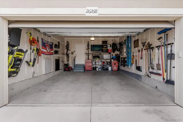 a view of a garage