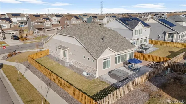 an aerial view of a house