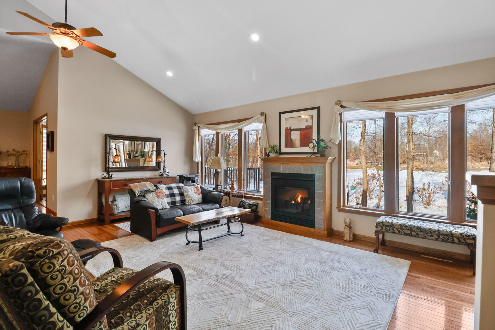 10030 Eagle Court Demotte, IN 46310 - Photo 6 of 49 a living room with furniture and a fireplace