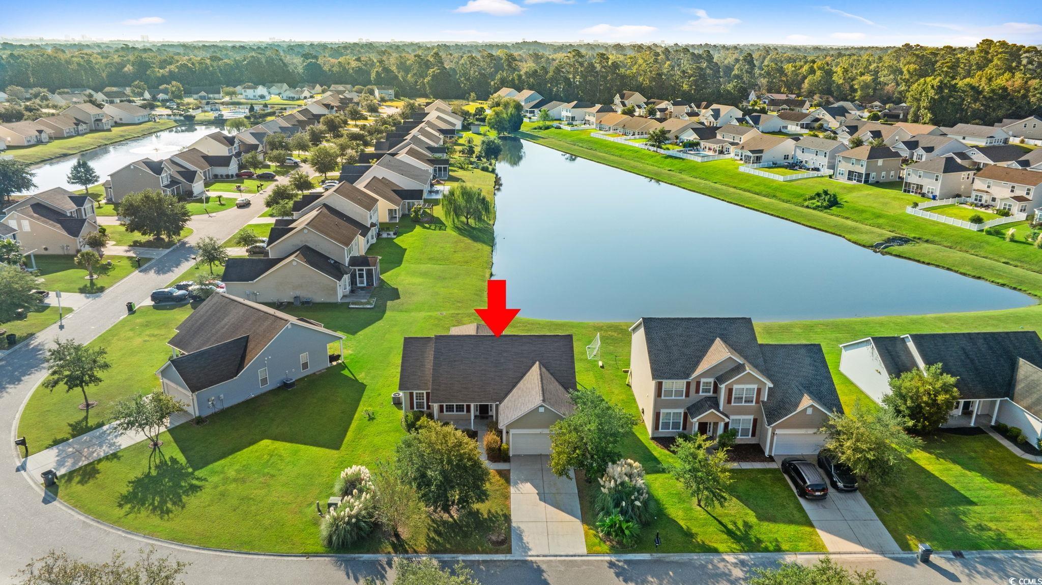 875 Brookline Drive Myrtle Beach, SC 29579 - Photo 30 of 40 Aerial view of residential area featuring a nearby body of water