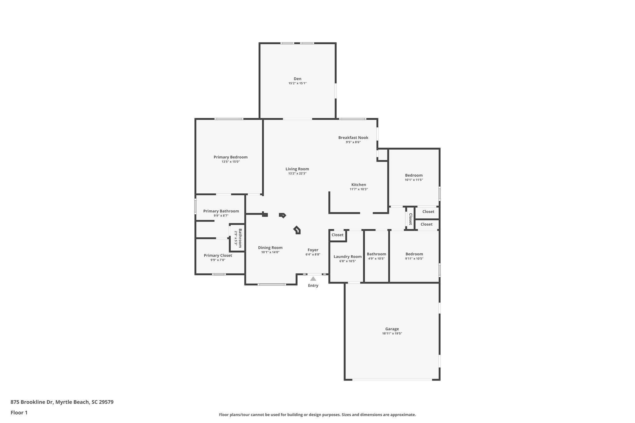 875 Brookline Drive Myrtle Beach, SC 29579 - Photo 40 of 40 View of home floor plan
