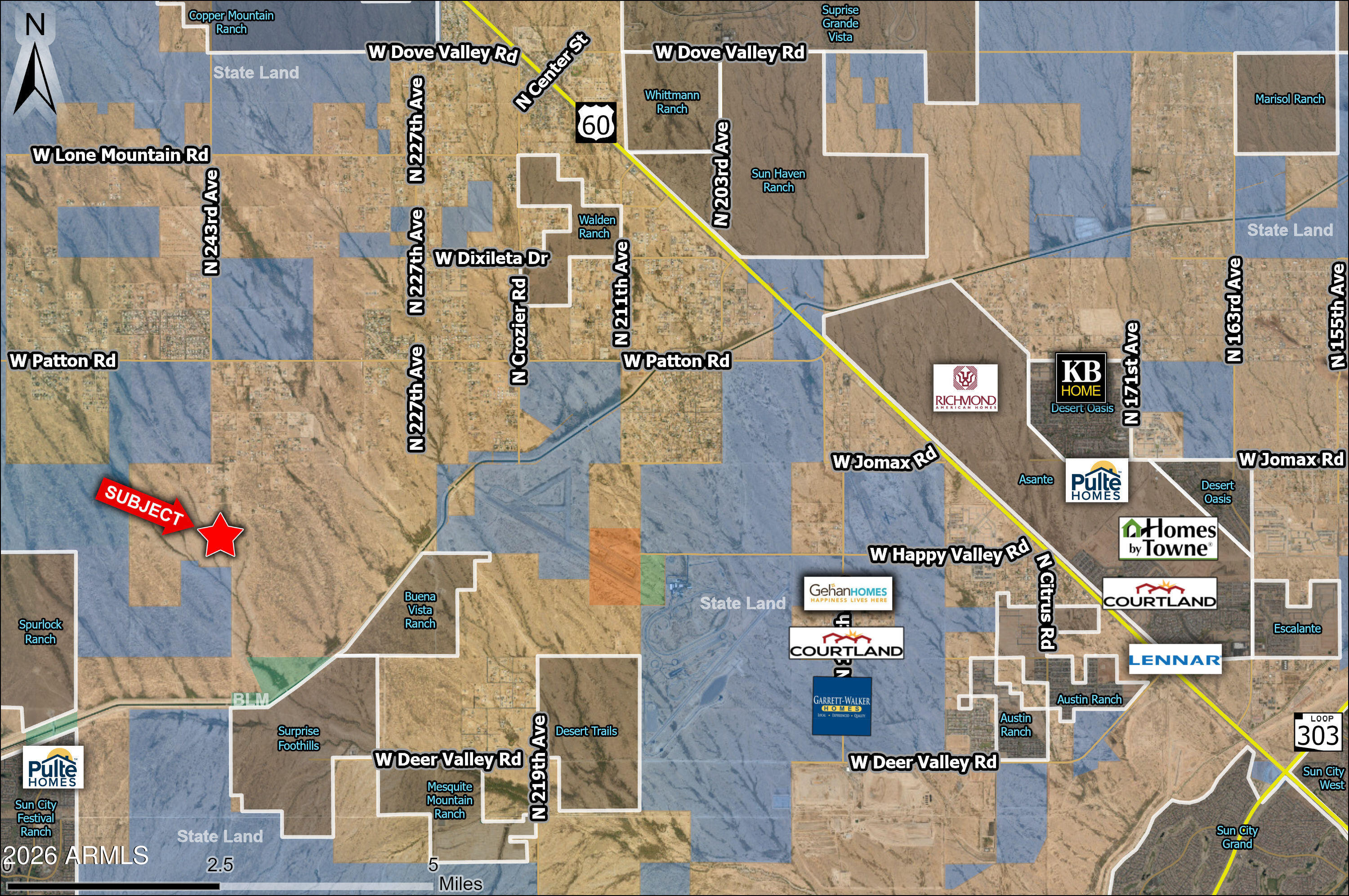 Xx West 243rd Avenue Wittmann, AZ 85361 - Photo 4 of 6 a aerial view of a brick building with a small yard