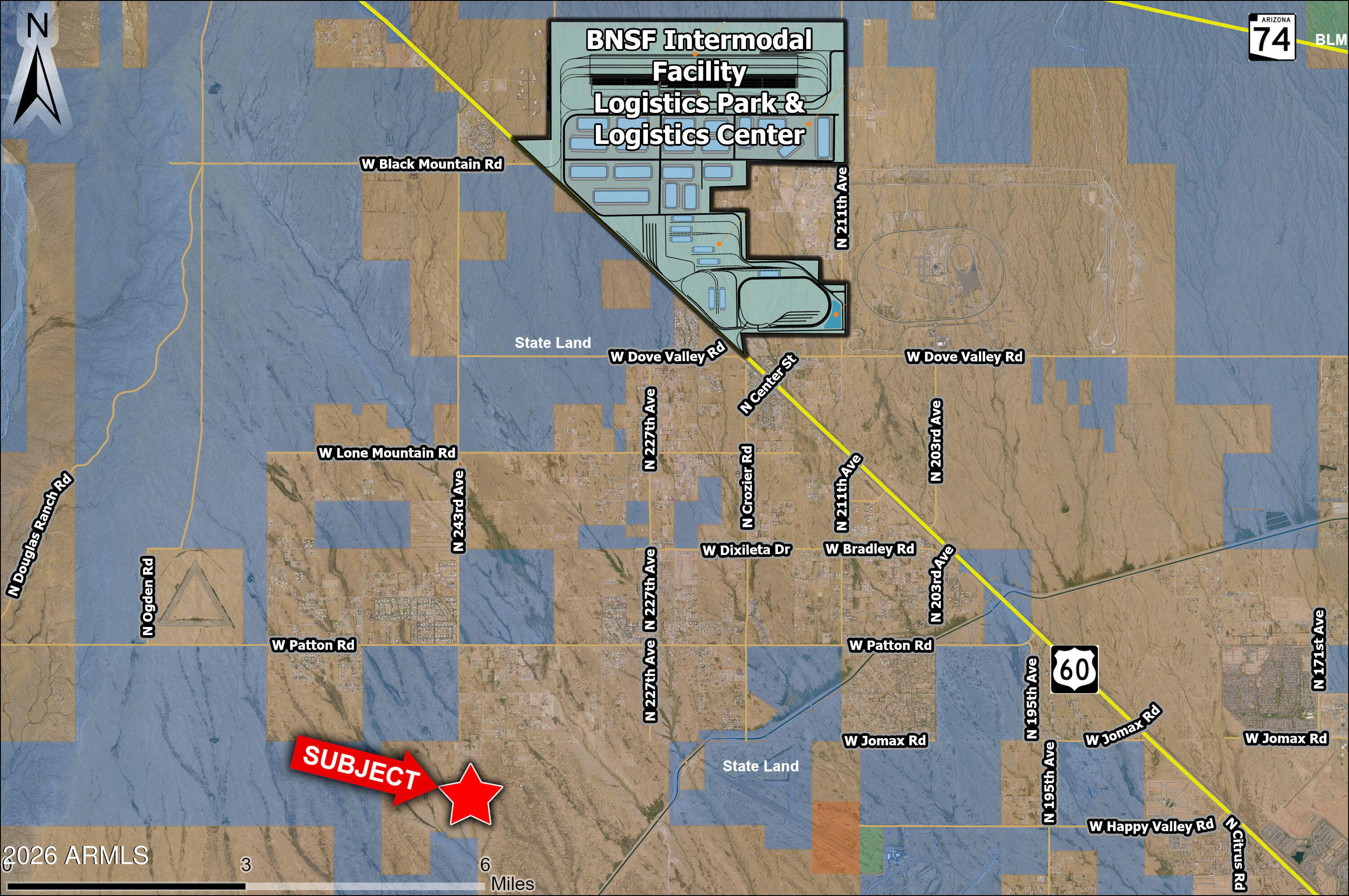 Xx West 243rd Avenue Wittmann, AZ 85361 - Photo 5 of 6 an aerial view of residential houses with outdoor space