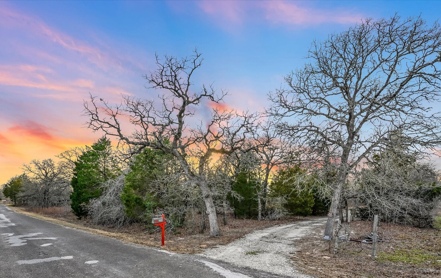 a view of a road with a snow on the road