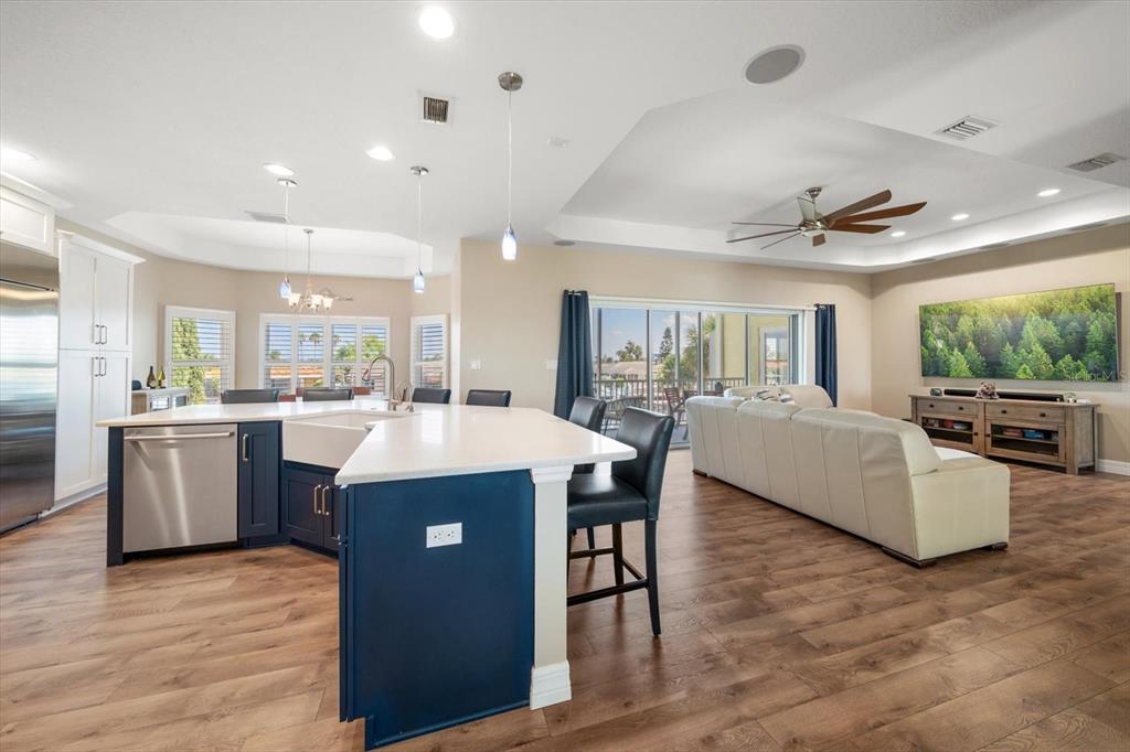 3339 Seaway Drive New Port Richey, FL 34652 - Photo 28 of 48 a view of kitchen with sink and living room