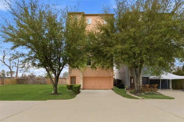 a view of a park with plants and trees