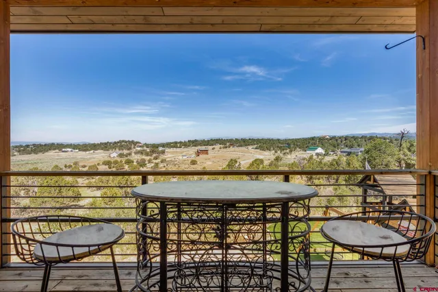 a view of a city from a balcony
