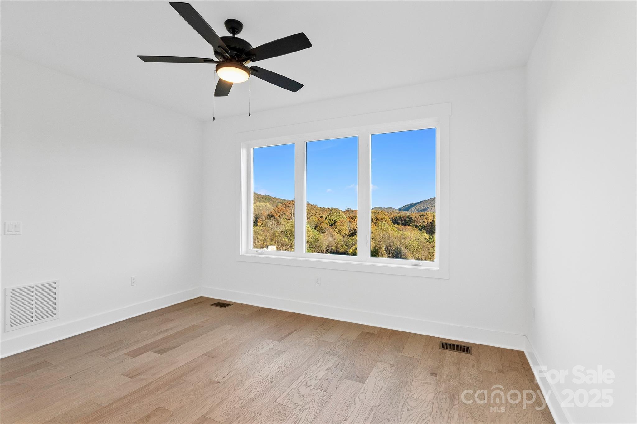872 Newfound Road Canton, NC 28716 - Photo 30 of 44 an empty room with a window and a ceiling fan