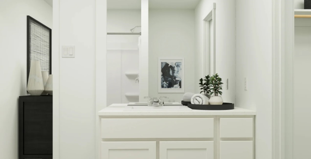 2403 Cherry Ruby Drive Rosharon, TX 77583 - Photo 17 of 30 a bathroom with a sink and a mirror