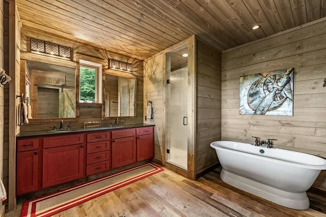 an aerial view of a house