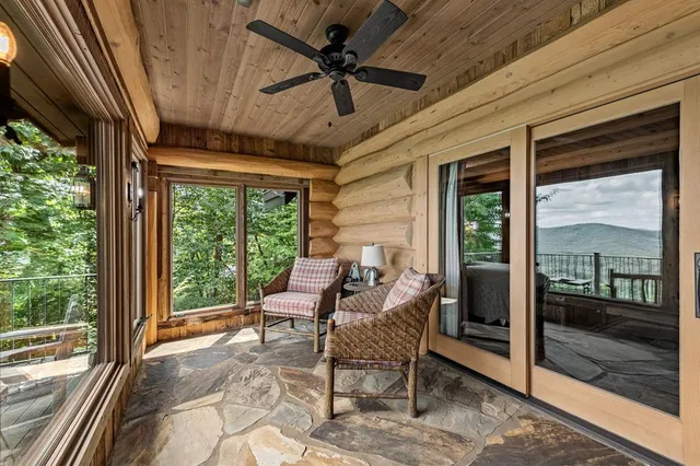 a backyard of a house with lots of green space