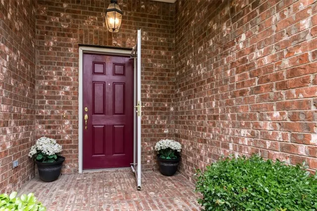 a view of a wooden door