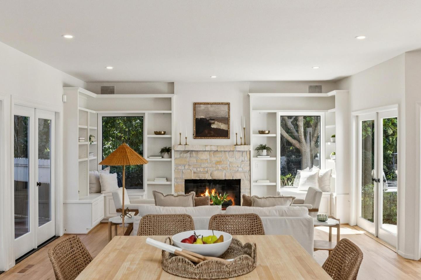 5700 Carmel Valley Road Carmel, CA 93923 - Photo 18 of 66 a living room with furniture potted plant and a fireplace