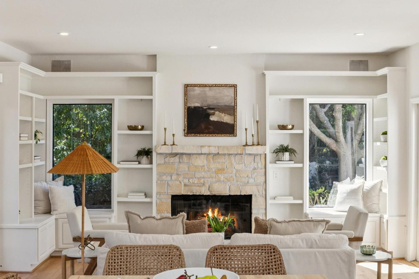 5700 Carmel Valley Road Carmel, CA 93923 - Photo 19 of 66 a living room with furniture and a fireplace