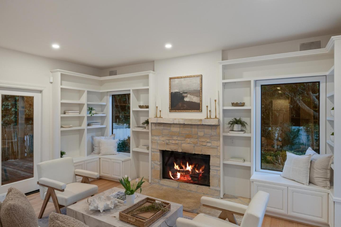 5700 Carmel Valley Road Carmel, CA 93923 - Photo 56 of 66 a living room with furniture and a fireplace