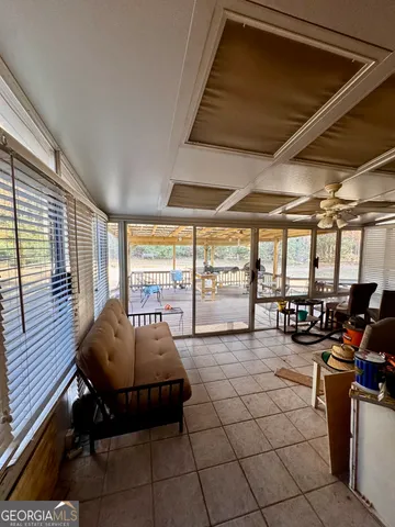 a room with gym equipment