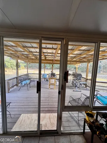 a room with large window