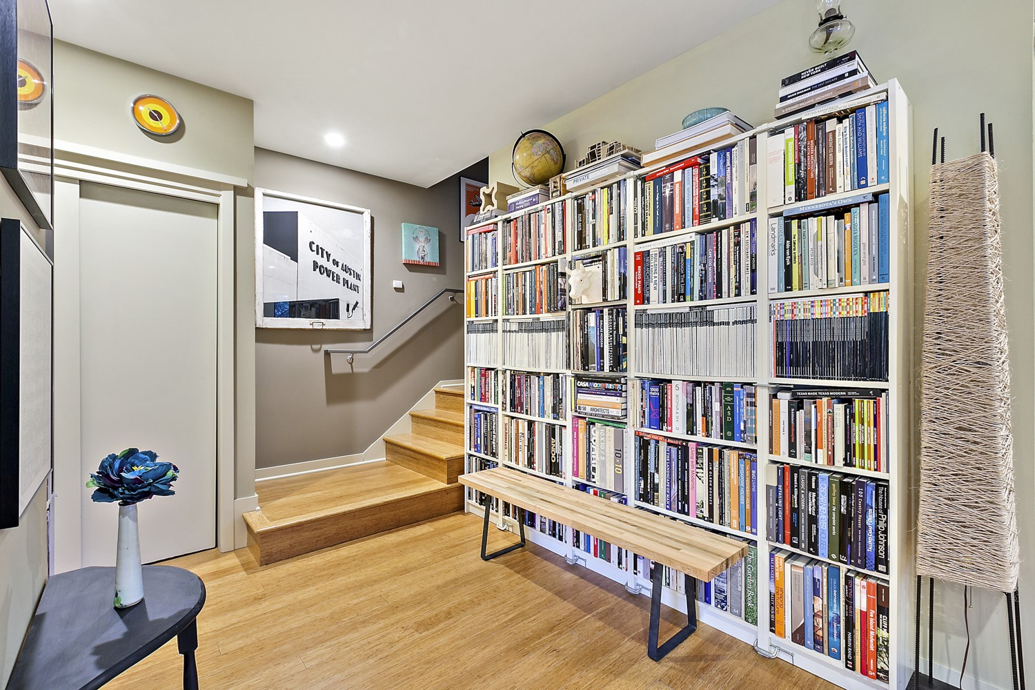 805 Cumberland Road, Unit B Austin, TX 78704 - Photo 8 of 37 a living room with lots of books