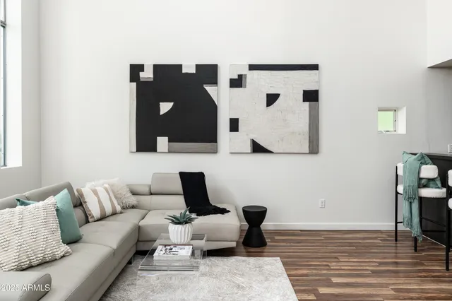 a living room with furniture