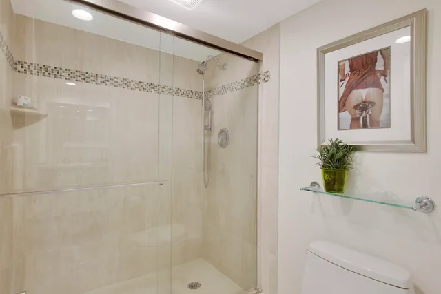 a bathroom with a shower