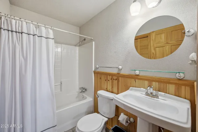 a bathroom with a sink toilet and a mirror