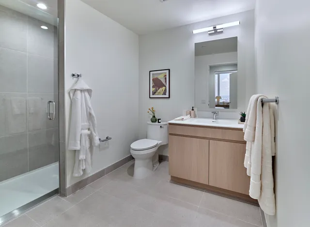 a room with furniture and a large window